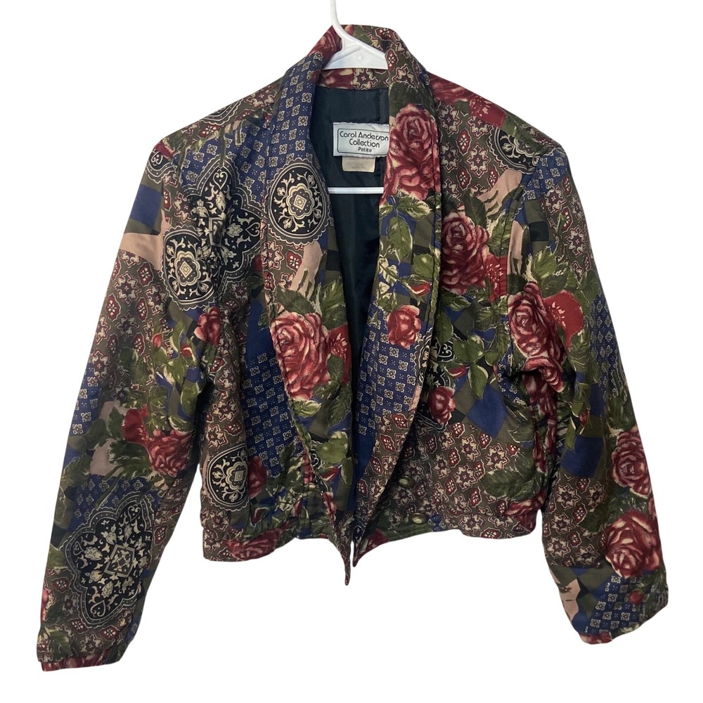 Carol Anderson Collection Petite‎ Floral Rose Patchwork Bomber Jacket